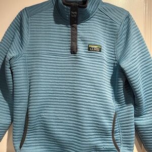 Light Blue LL Bean Airlight Knit Pullover - Small Petite